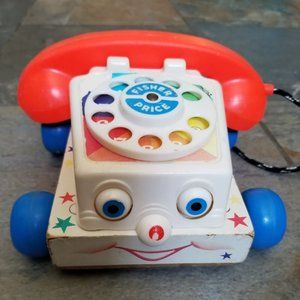 Vintage Original Retro Fisher Price Toy Chatter Phone Pull Toy